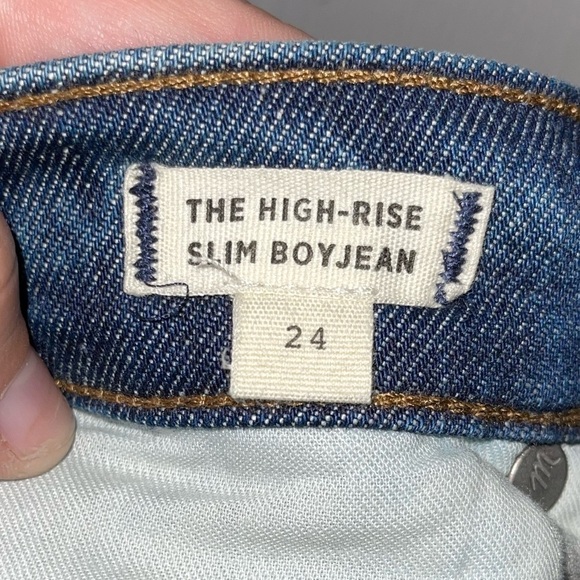 Madewell High Rise Slim Boyjean Boyfriend Jeans Blue Size 24 - Picture 10 of 10